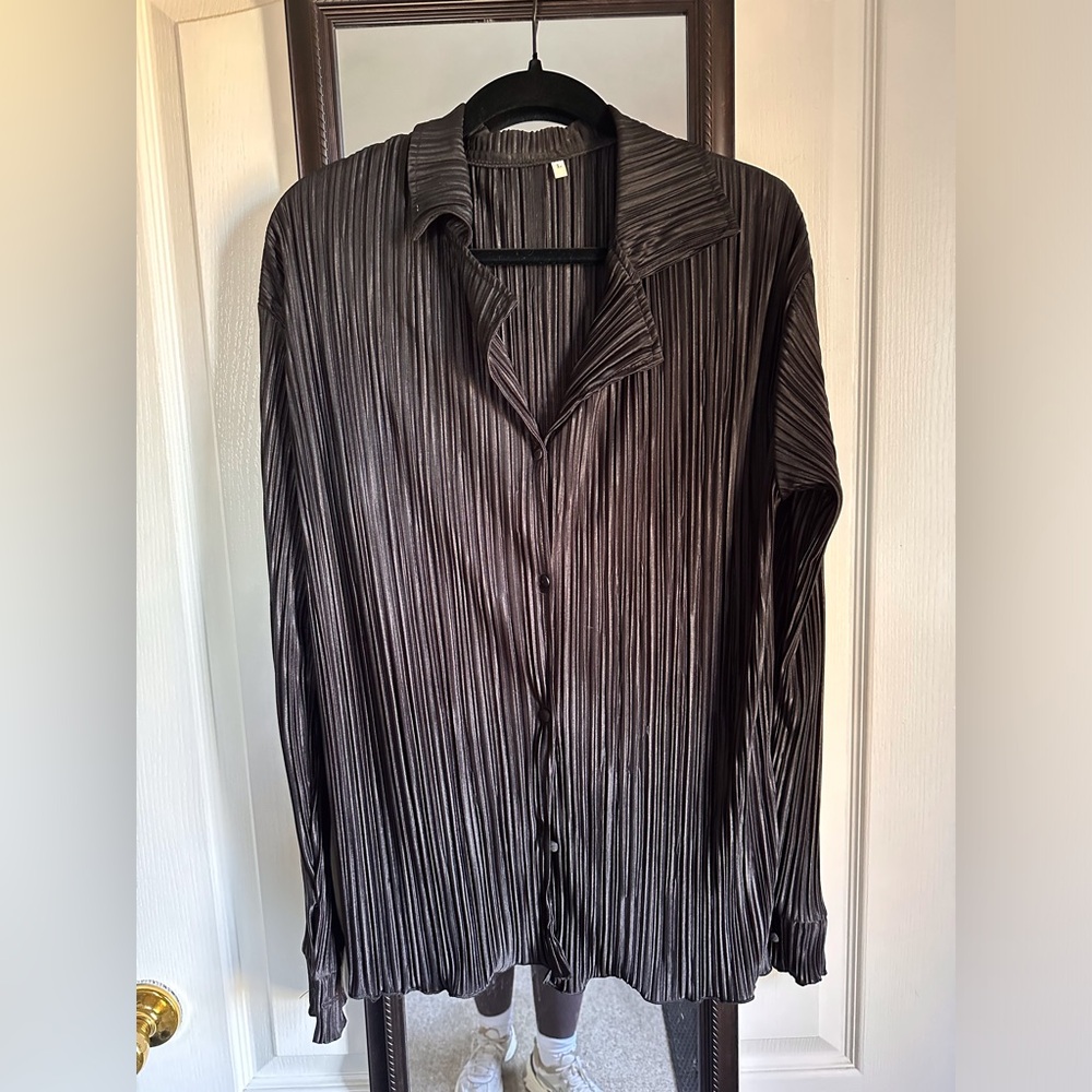 Shein Black coord blouse and pants, size Large